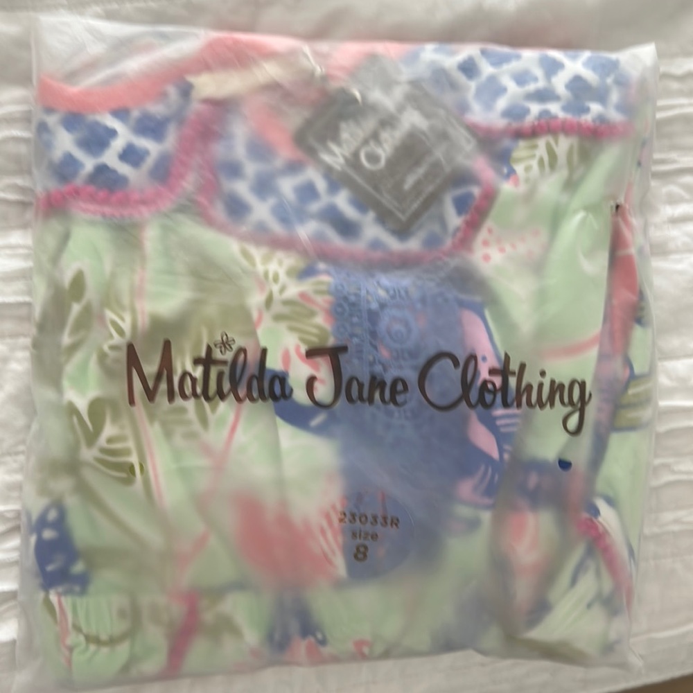 Matilda Jane green flowered girls jumper. New in bag.